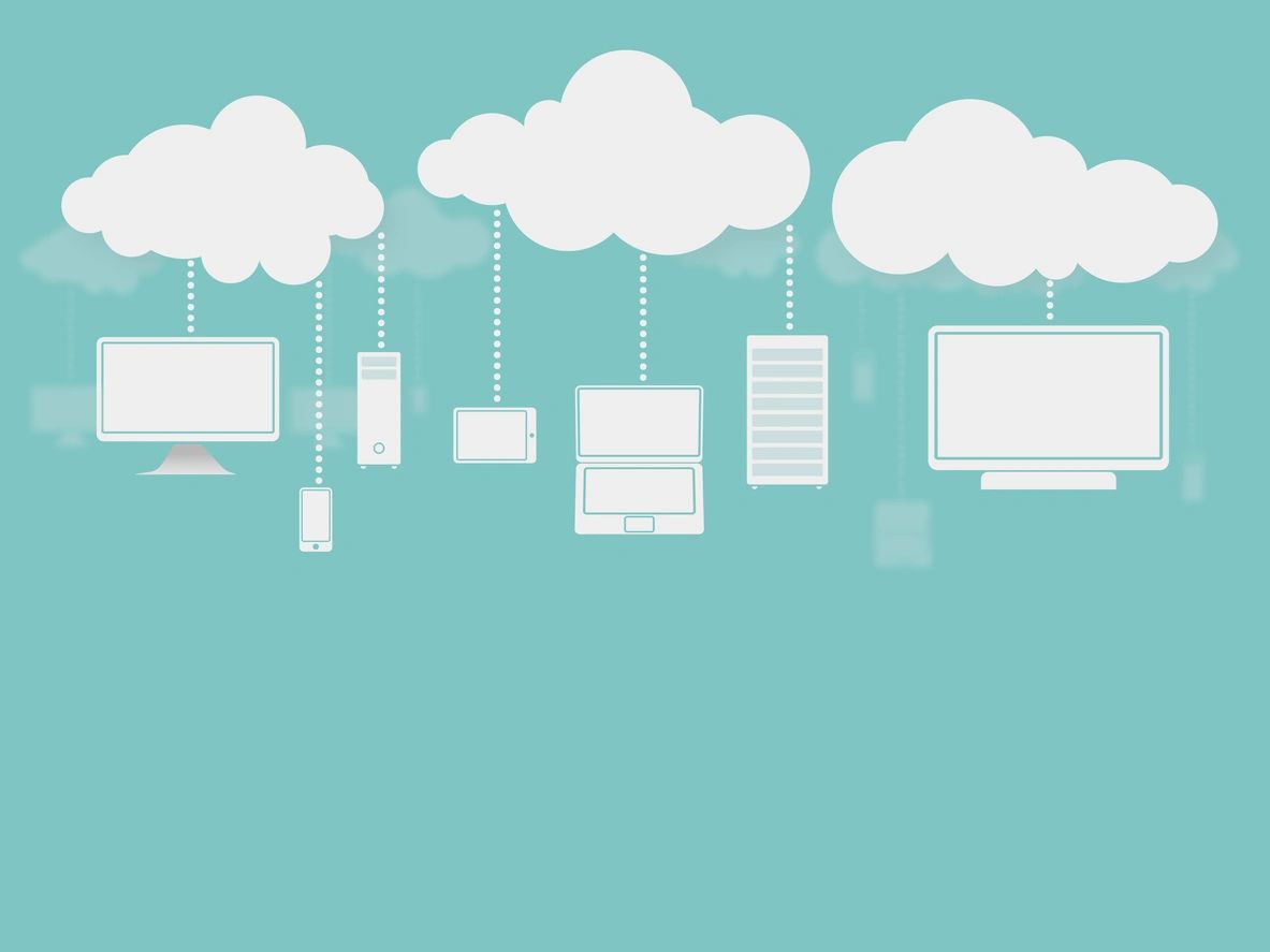 Cloud computing illustration showing document upload to cloud platforms